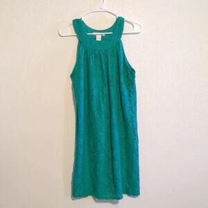 Laundry by design green lace halter dress size medium
